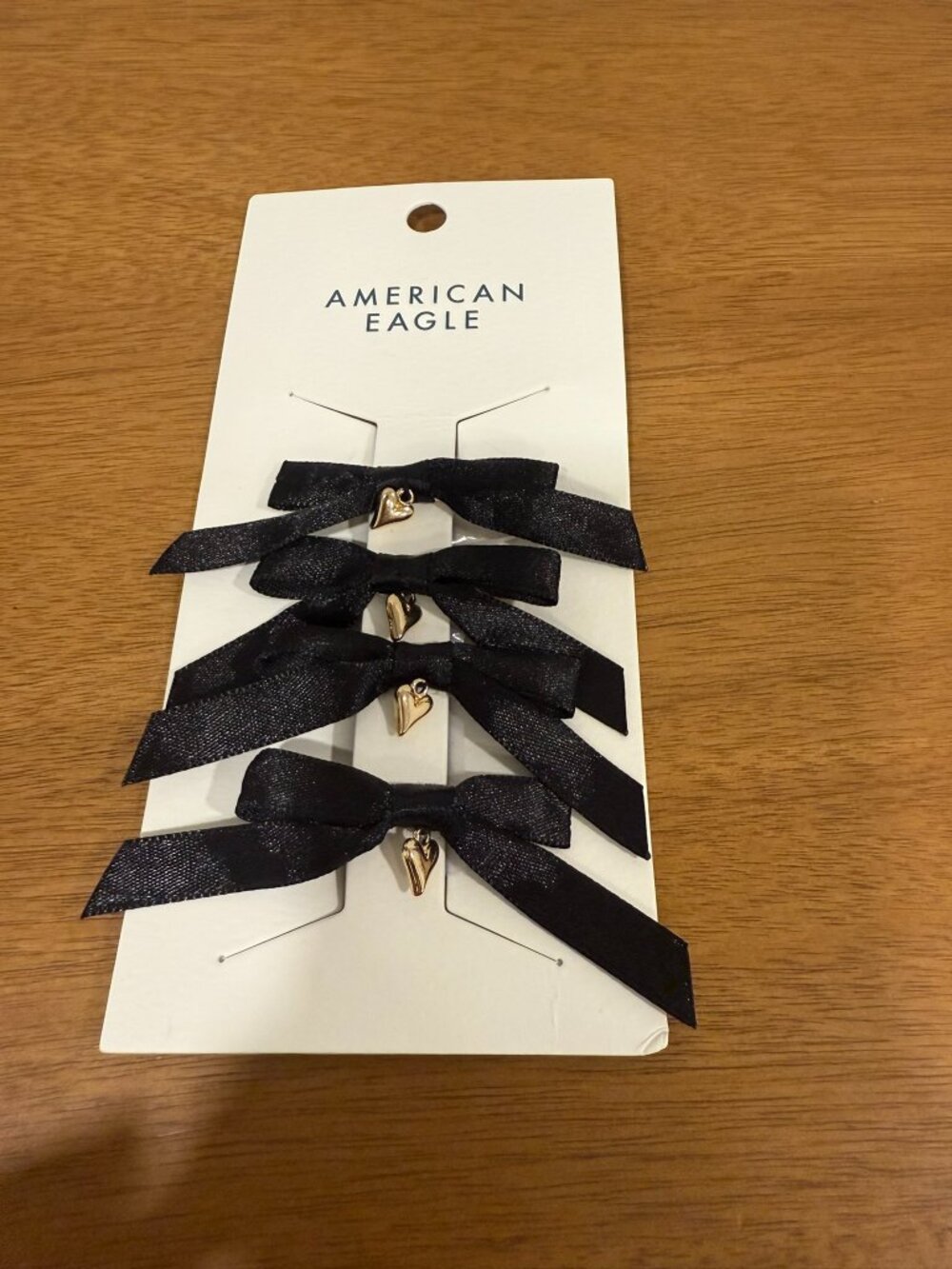 NWT American Eagle Outfitters 4 back bowtie heart charms hair clips
